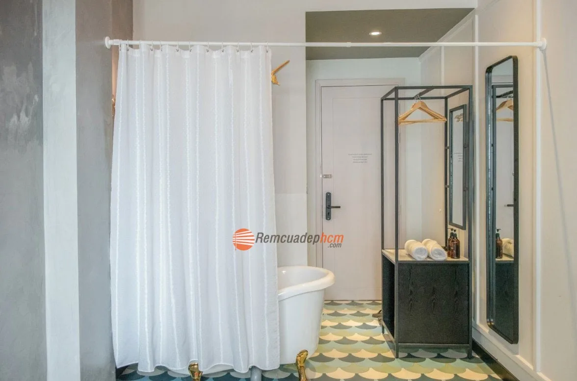 rèm vải che phòng tắm