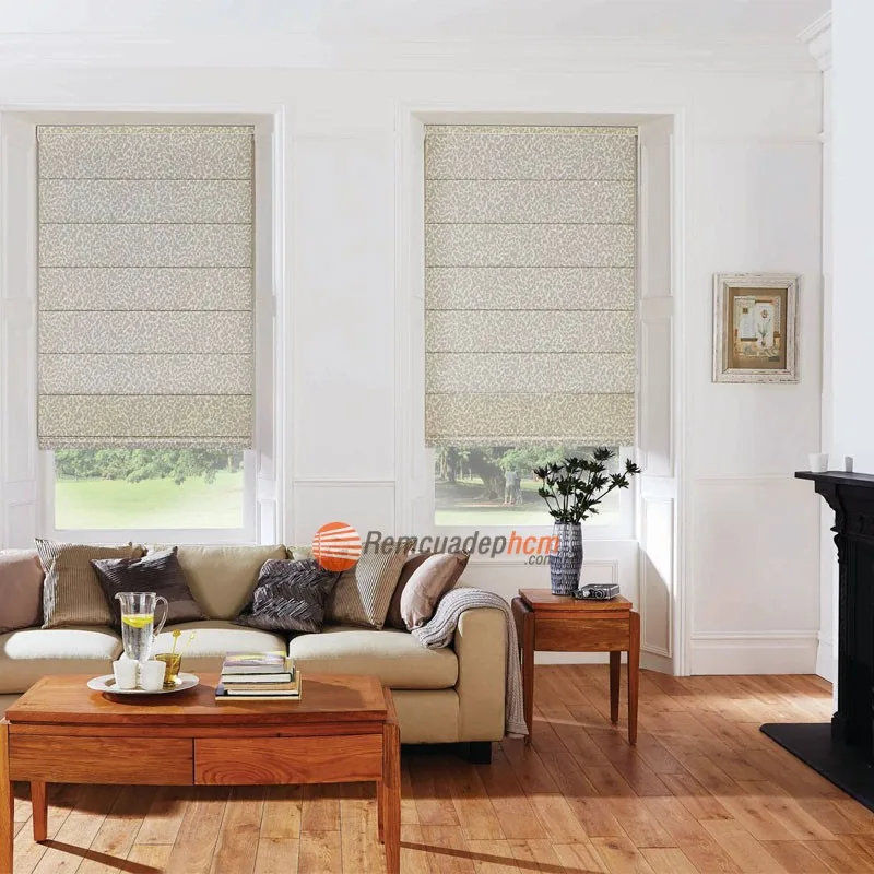 Rèm roman vải thô 2 lớp chống nắng Rèm roman vải thô 2 lớp chống nắng