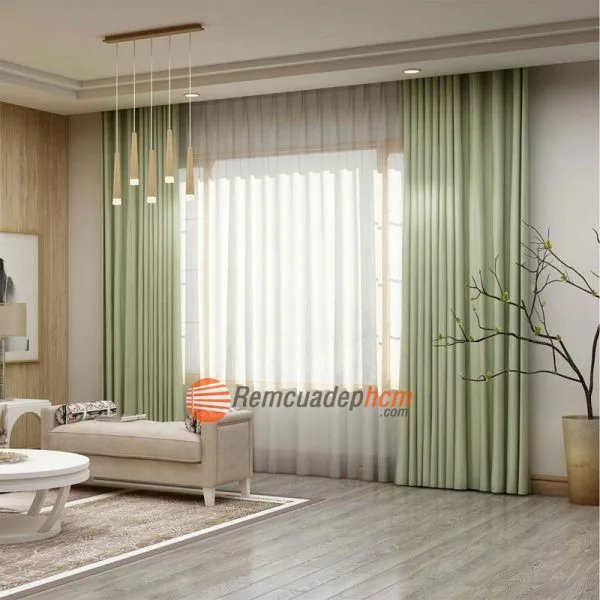 Rèm cửa phòng khách hiện đại 2 lớp cao cấp