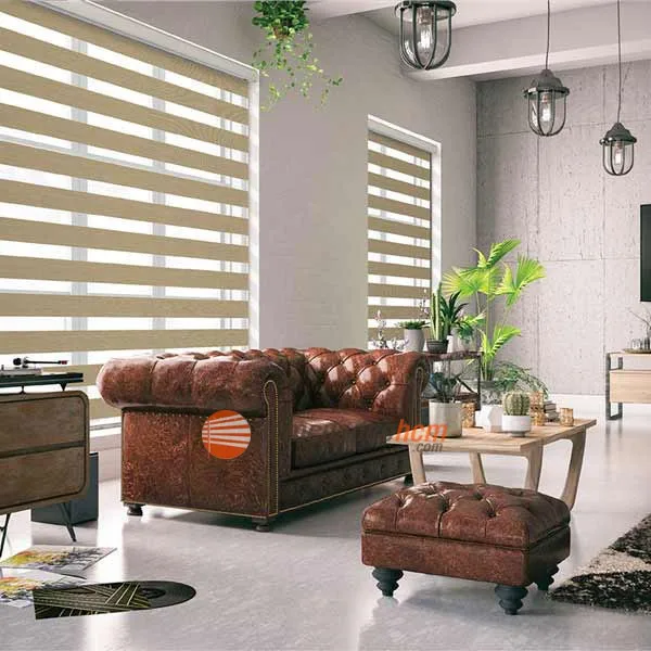 Rèm cầu vồng phòng khách hiện đại