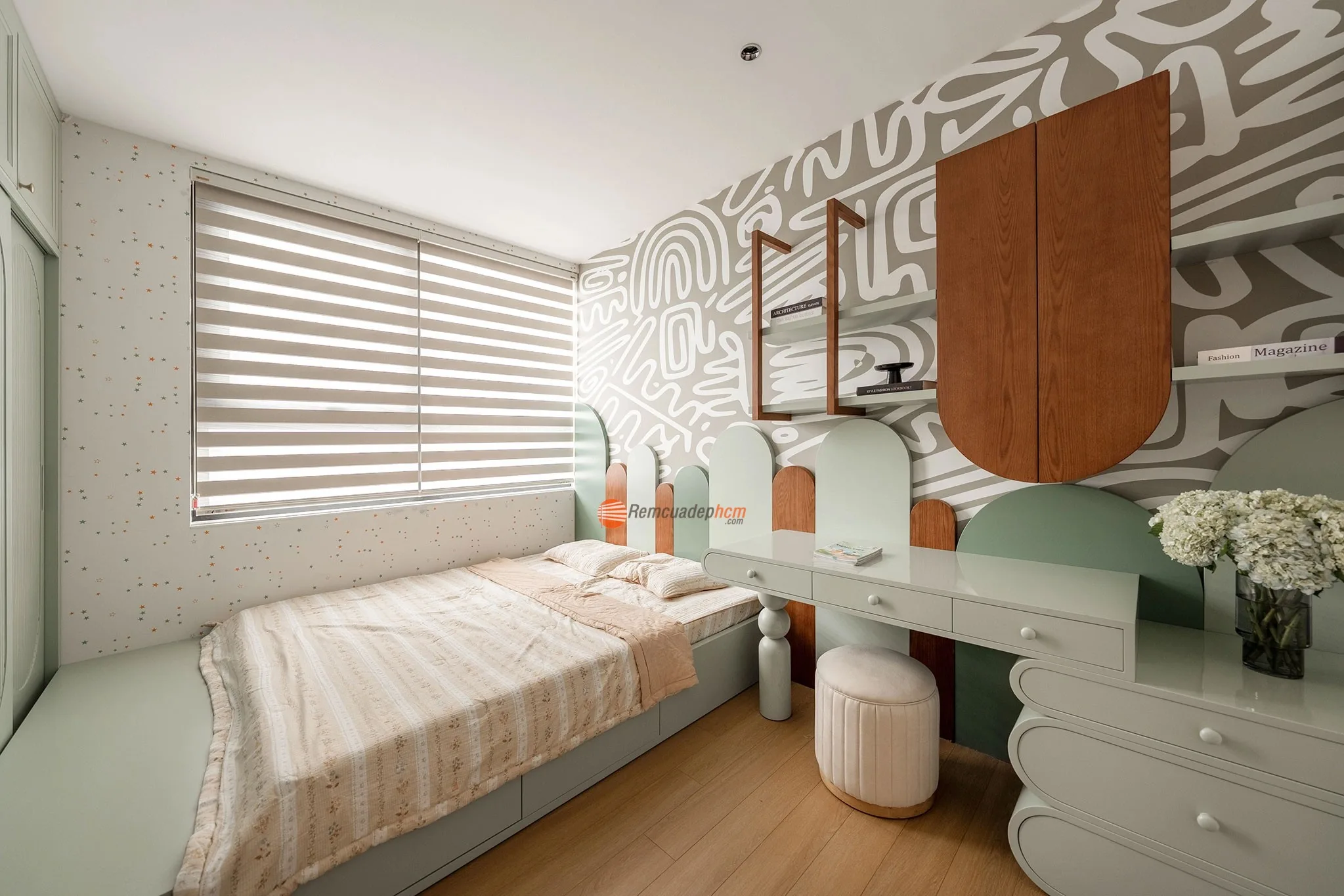 rèm cầu vồng cho phòng ngủ