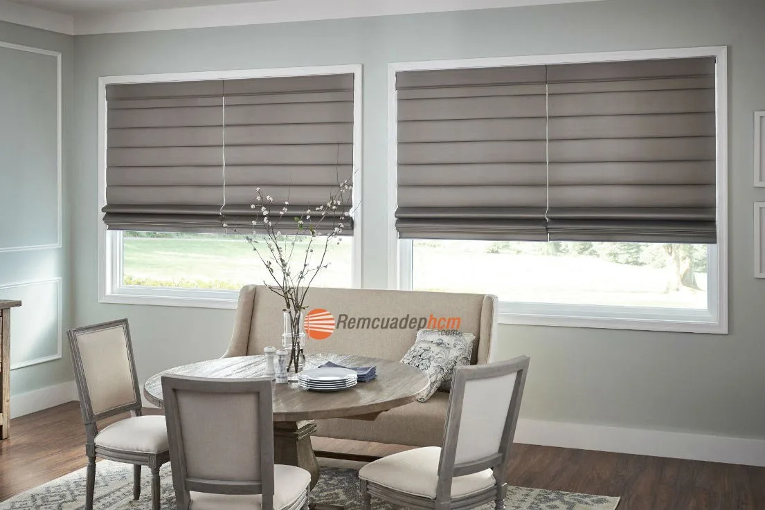 rèm cửa sổ xếp lớp roman