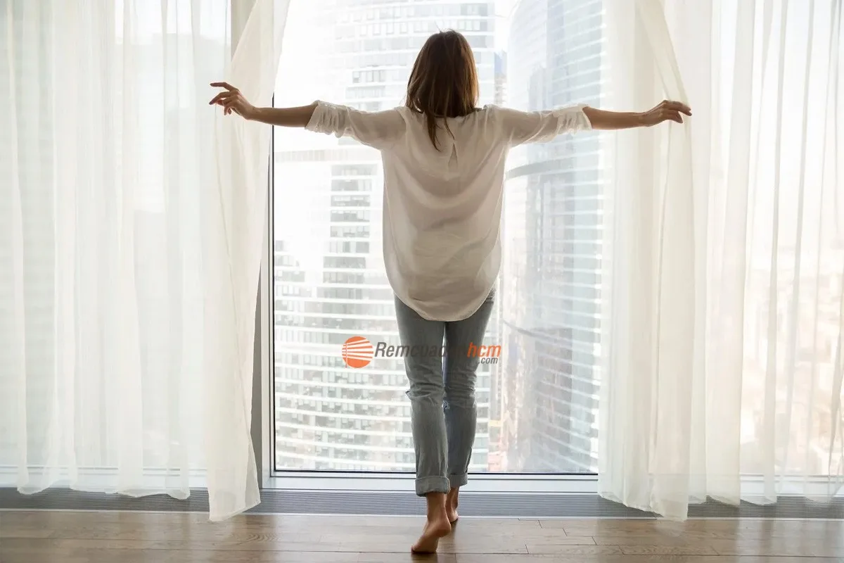 màn vải voan cửa sổ chung cư